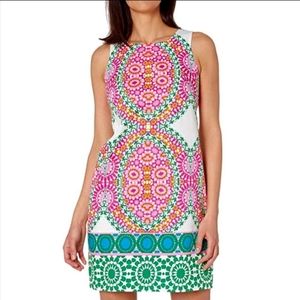 London Times Colorful Print Shift Dress